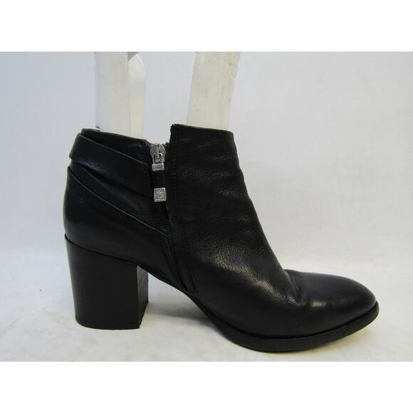 Alberto Fermani Womens Sz 39.5 EUR Black Leather Zip Ankle Fashion Boots Bootie - Picture 4 of 11